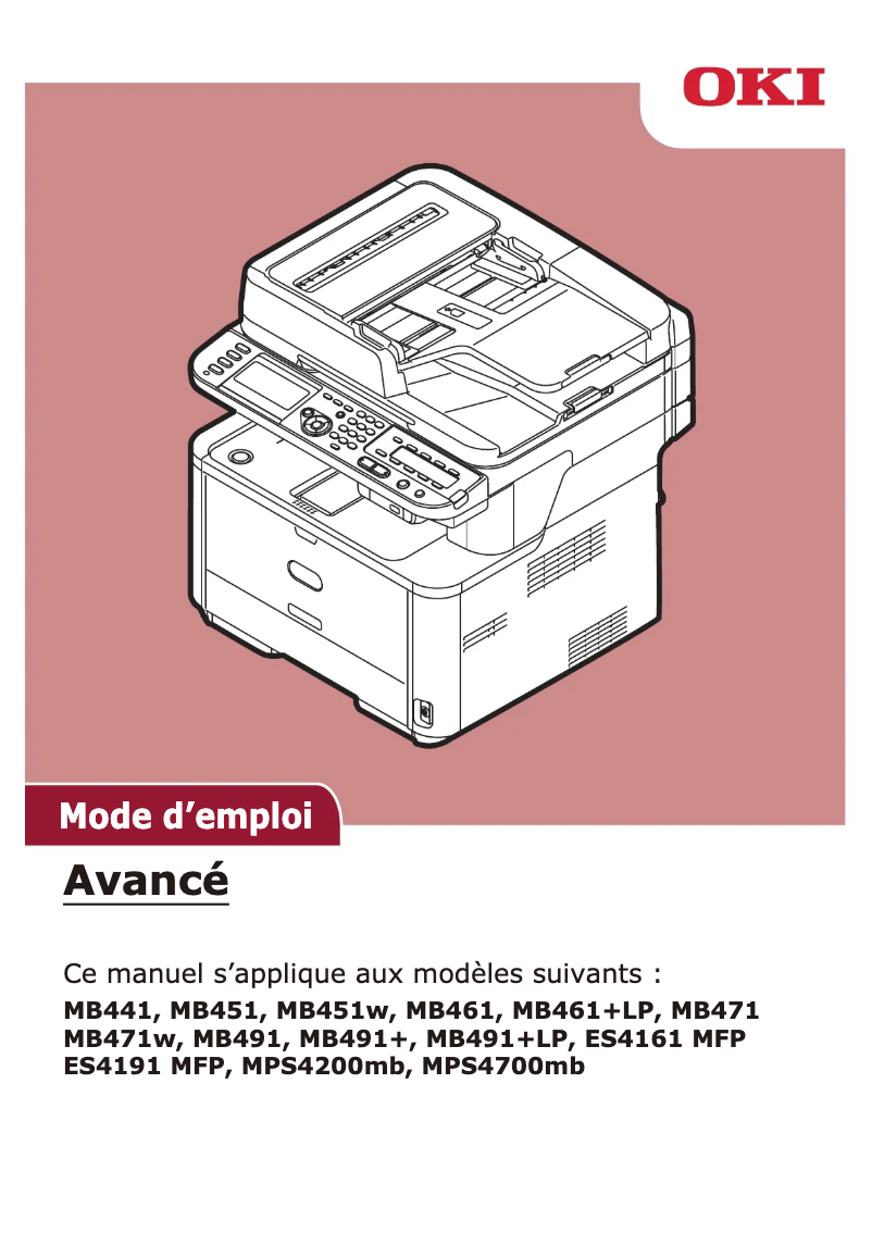 Page n°1 - Manuel utilisateur OKI MB491