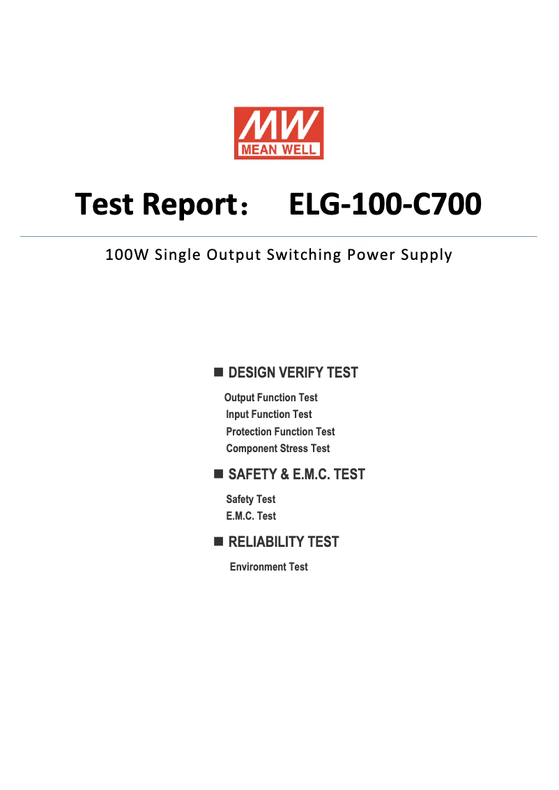 Image de la première page du manuel de l'appareil ELG-100-C700