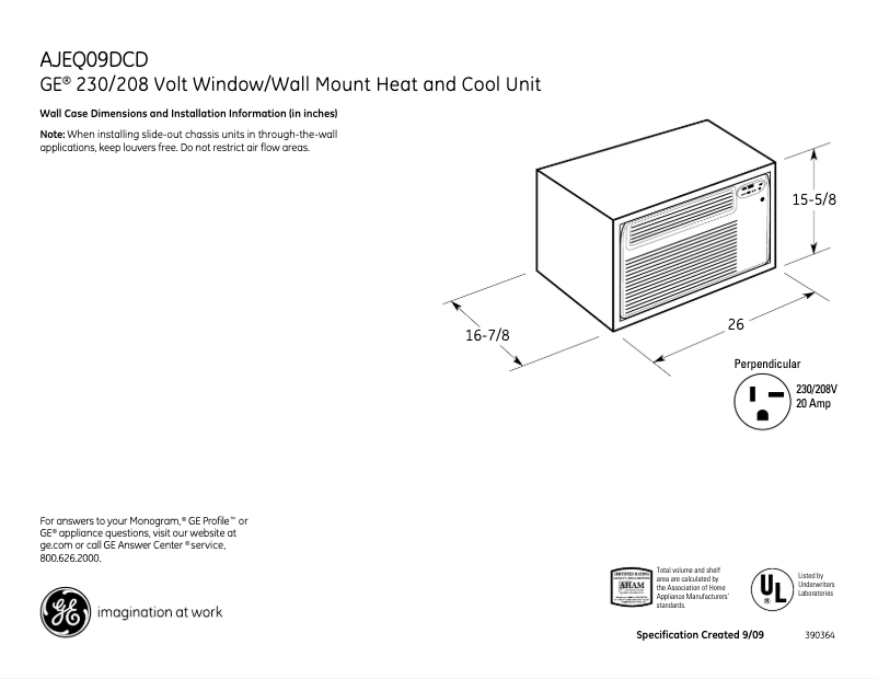 Image de la première page du manuel de l'appareil AJEQ09DCD