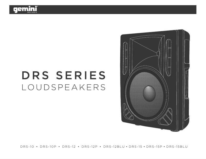 Page 1 de la notice Manuel utilisateur Gemini DRS-12BLU