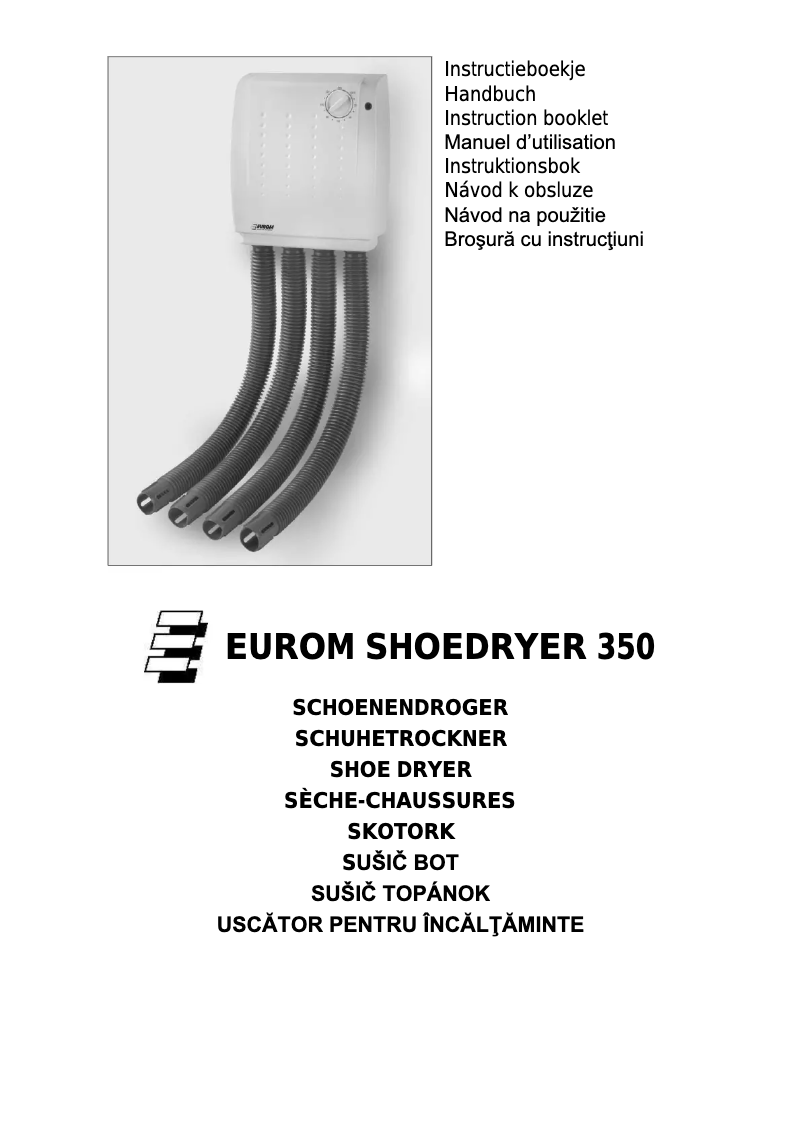 Page 1 de la notice Manuel utilisateur Eurom Shoe-Dryer 350