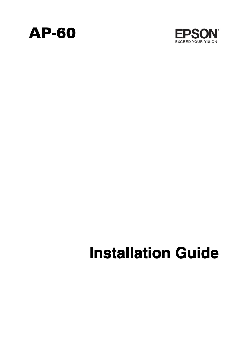 Page 1 de la notice Guide d'installation Epson AP-60