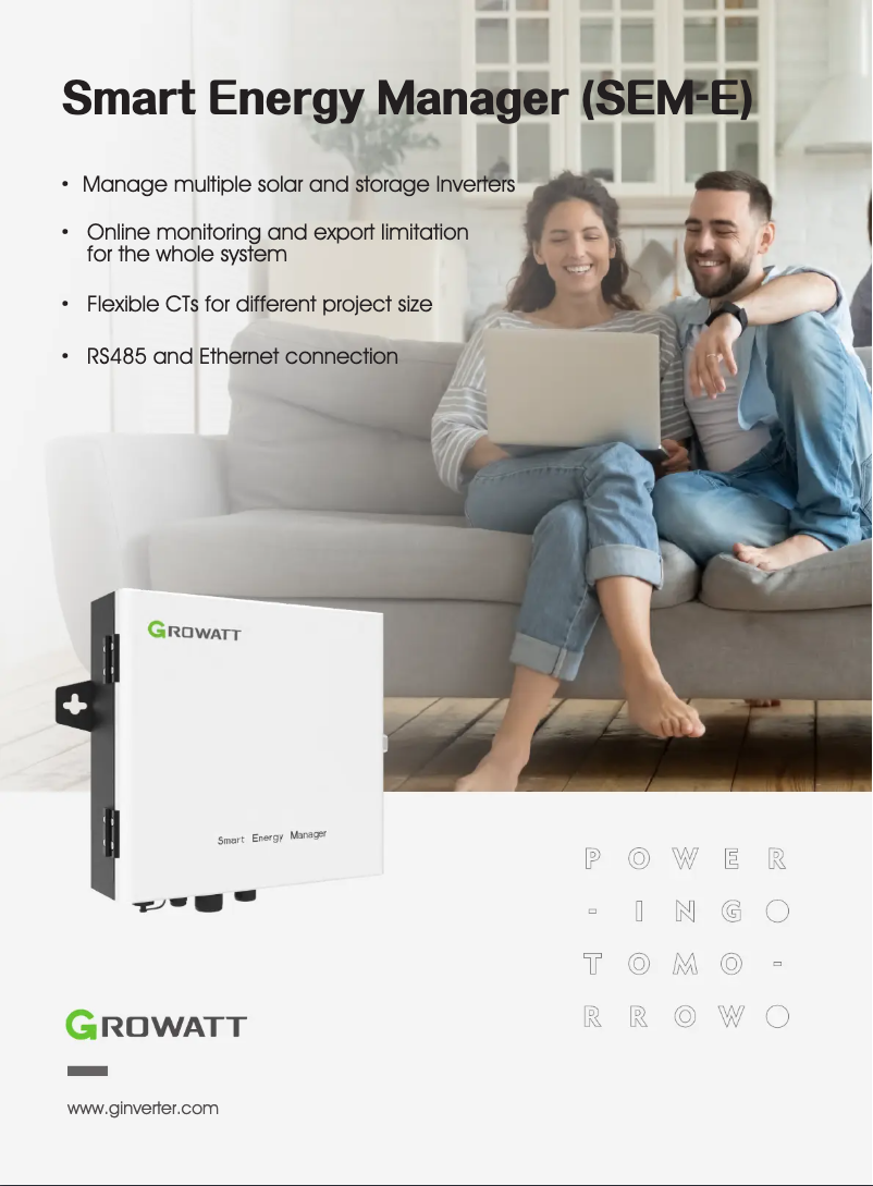 Page 1 de la notice Manuel utilisateur Growatt SEM-E 50KW