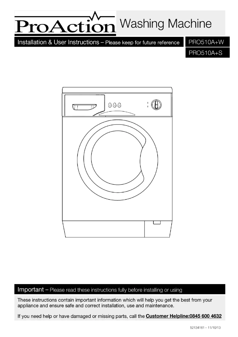 Page n°1 - Manuel utilisateur ProAction PRO510A+W