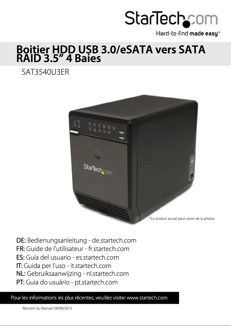 Page n°1 - Manuel utilisateur StarTech.com SAT3540U3ER