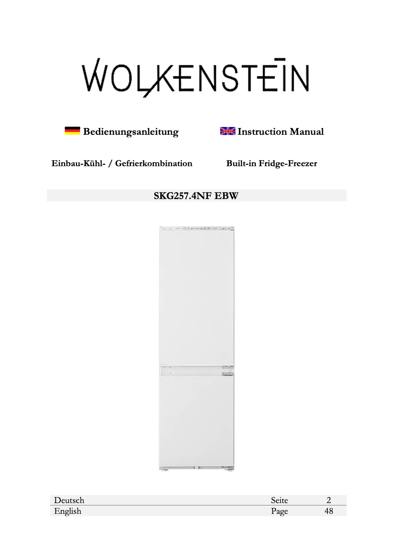 Image de la première page du manuel de l'appareil WKG257.4NF EB