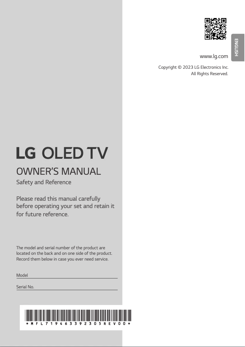 Page n°1 - Manuel utilisateur LG OLED83M39LA
