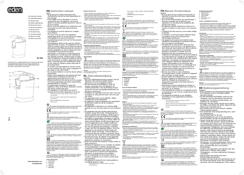 Page n°1 - Manuel utilisateur Eden ED-7001