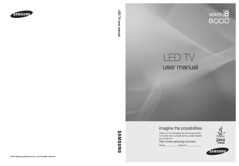 Page n°1 - Manuel utilisateur Samsung UN65C8000XF