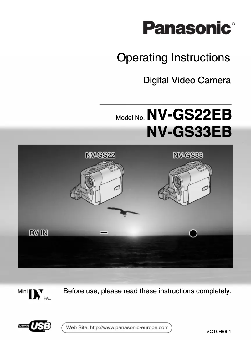 Page 1 de la notice Manuel utilisateur Panasonic NV-GS33EB