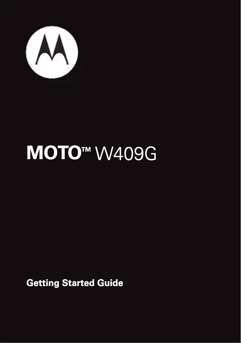 Page n°1 - Manuel utilisateur Motorola W409g