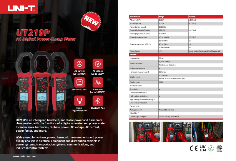 Image de la première page du manuel de l'appareil UT219P