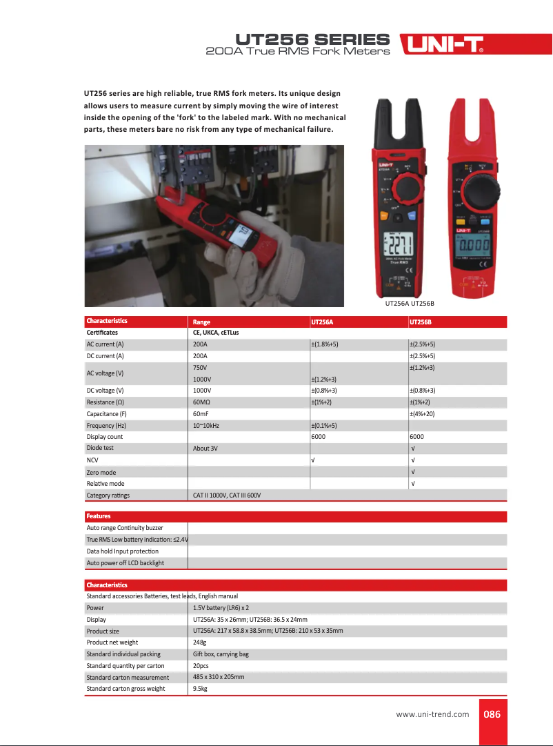 Image de la première page du manuel de l'appareil UT256B