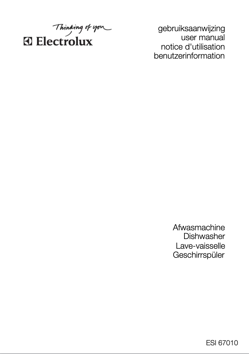 Page 1 de la notice Manuel utilisateur Electrolux ESI67010X