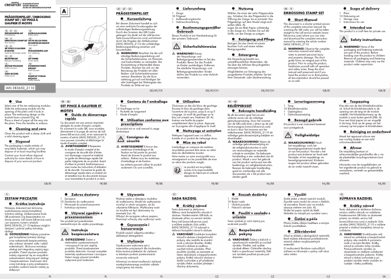 Page n°1 - Manuel utilisateur Crelando HG06256E