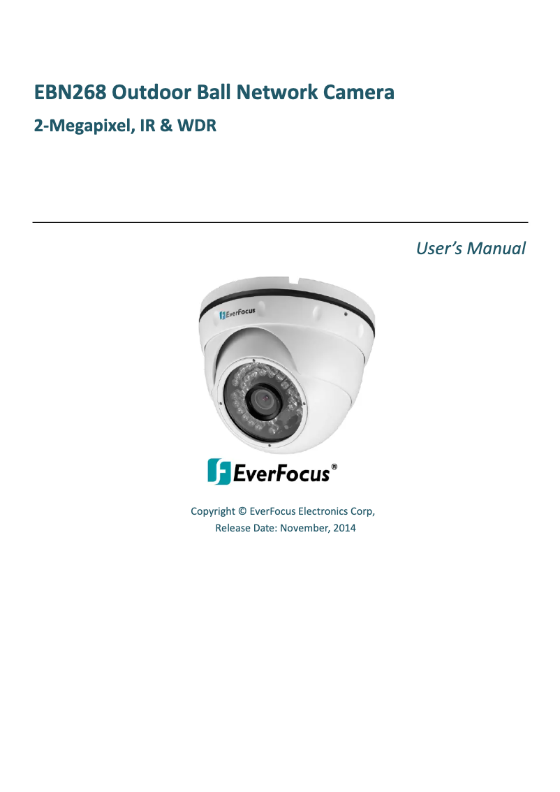 Page 1 de la notice Manuel utilisateur EverFocus EBN268/6