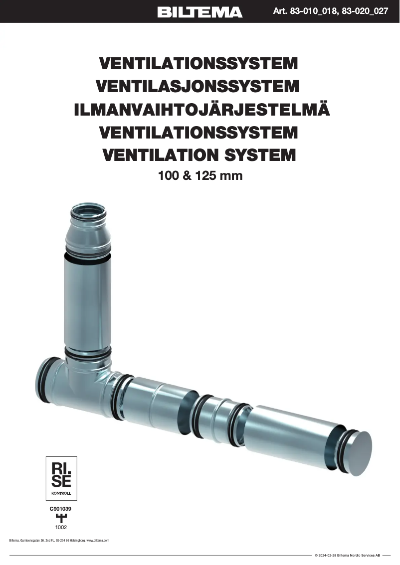 Page n°1 - Manuel utilisateur Biltema 83-016
