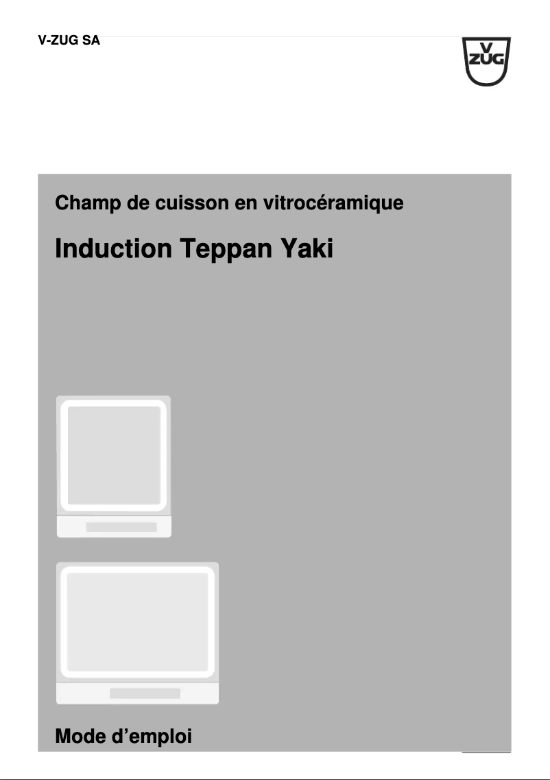 Page 1 de la notice Manuel utilisateur V-Zug 86A330