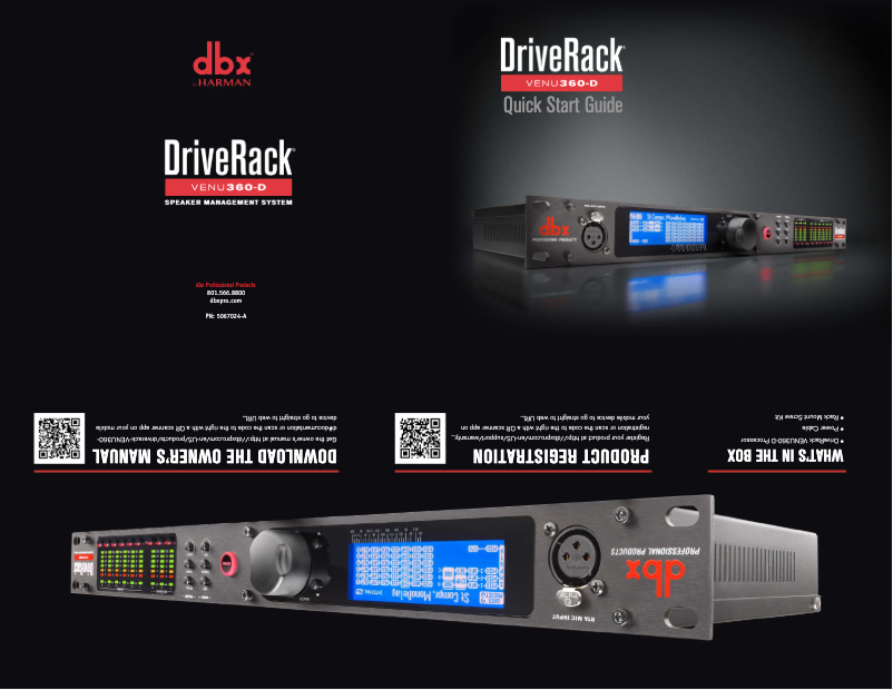 Page n°1 - Guide de démarrage rapide DBX DriveRack VENU360-D