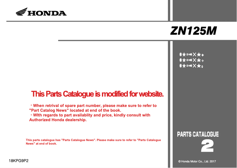 Page 1 de la notice Manuel utilisateur Honda RS125 (2021)