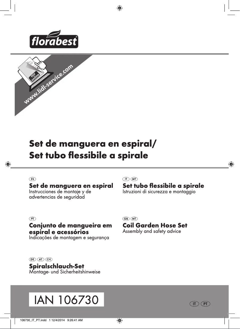 Page 1 de la notice Manuel utilisateur Florabest IAN 106730