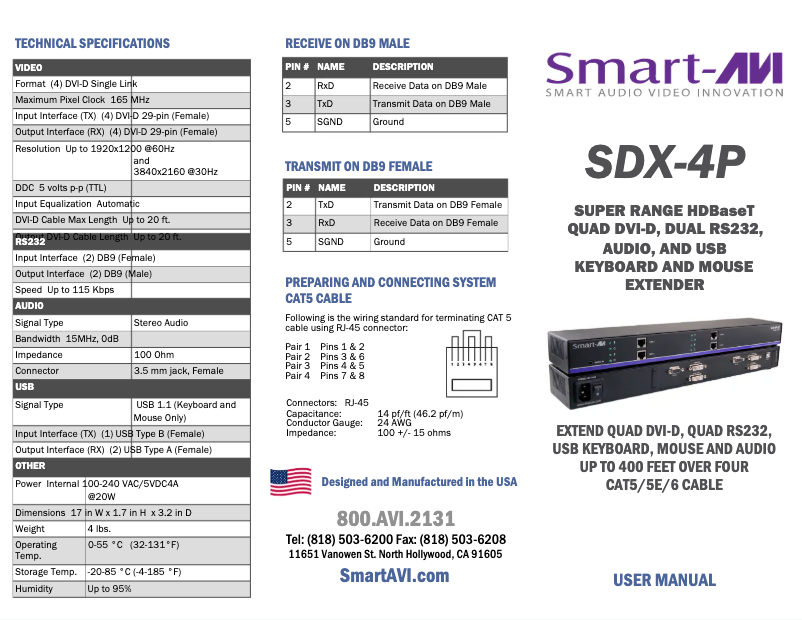Page 1 de la notice Manuel utilisateur Smart-AVI SDX-RX4P