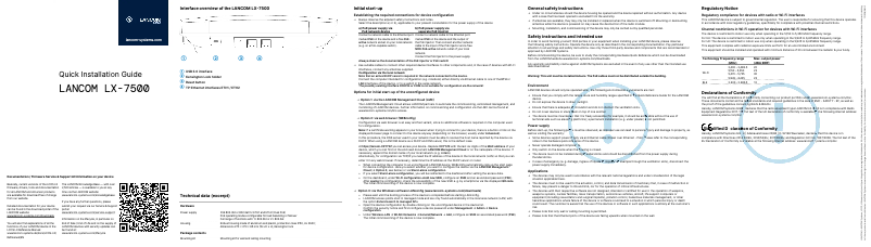 Page 1 de la notice Guide d'installation Lancom LX-7500