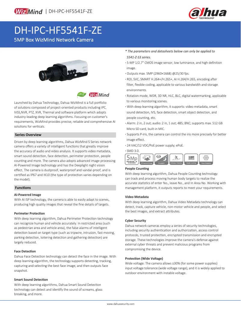 Image de la première page du manuel de l'appareil IPC-HF5541F-ZE