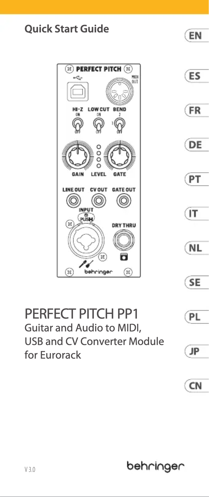 Image de la première page du manuel de l'appareil Perfect Pitch