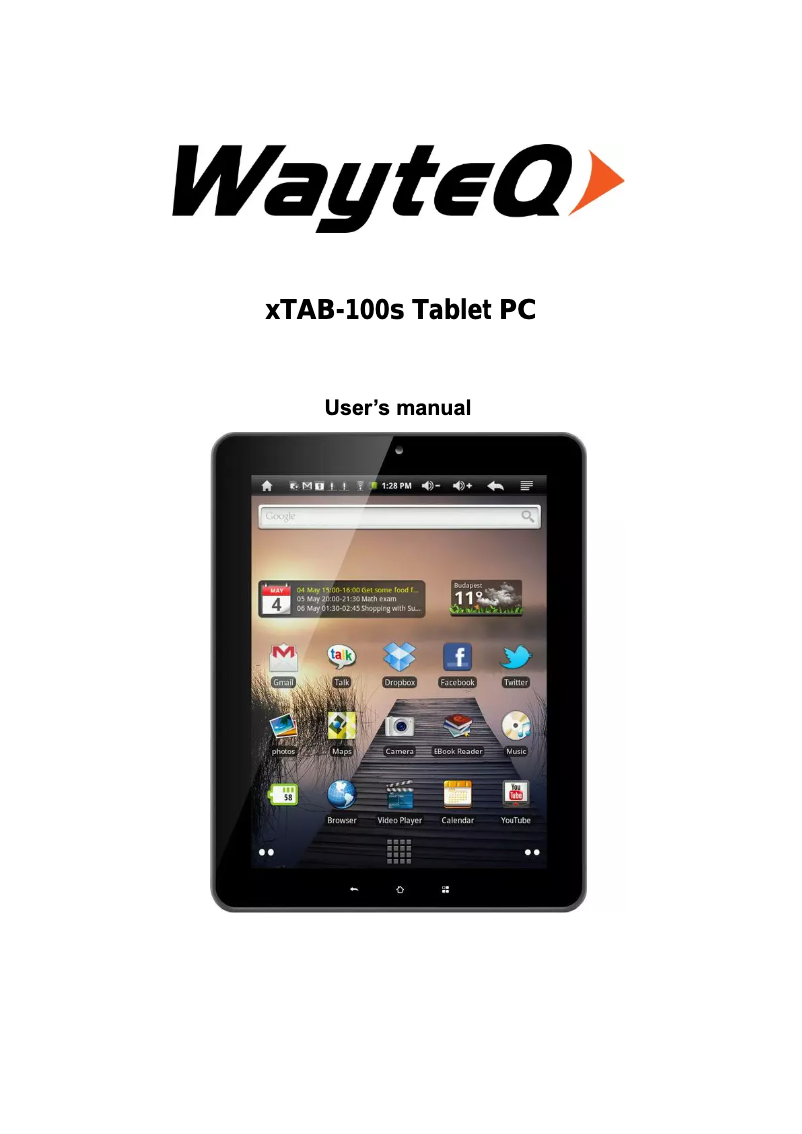 Page n°1 - Manuel utilisateur WayteQ XTAB-100 S