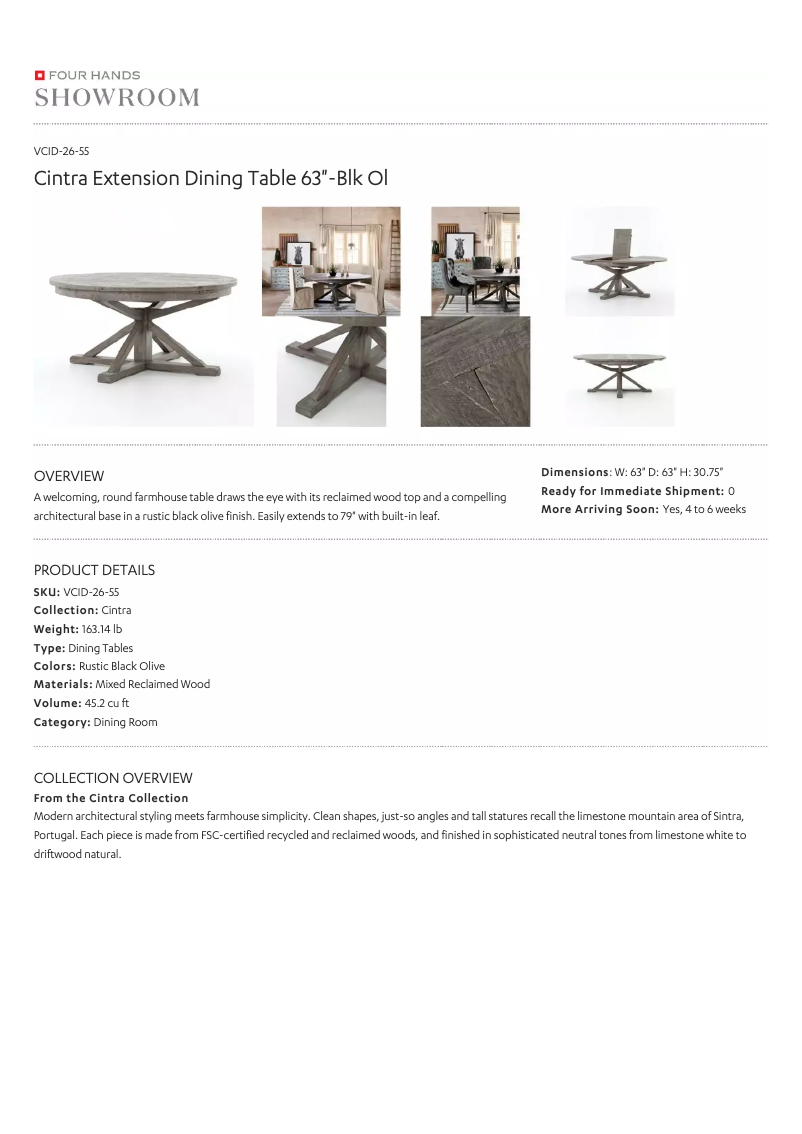 Página 1 del manual Manual de usuario Four Hands Cintra VCID-26-55