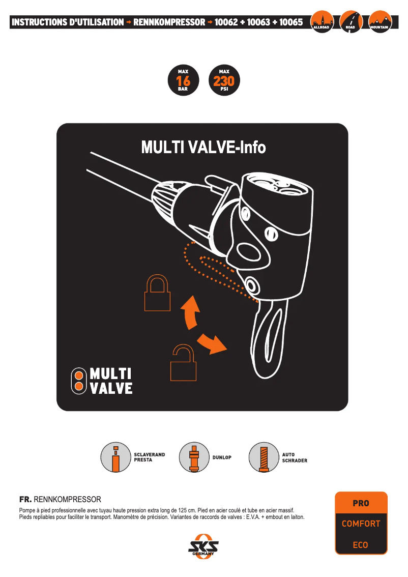 Page 1 de la notice Manuel utilisateur SKS Rennkompressor
