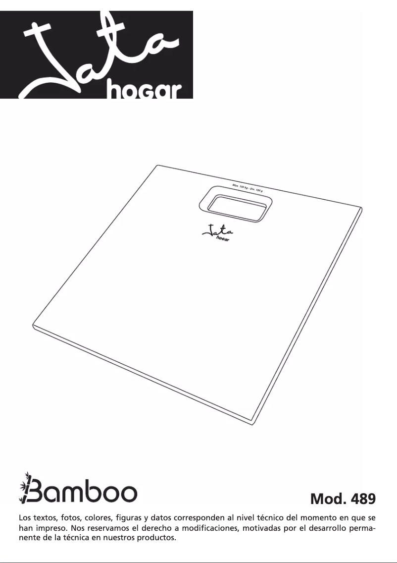 Image de la première page du manuel de l'appareil Hogar 489