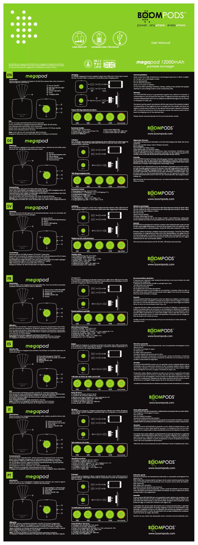 Image de la première page du manuel de l'appareil megapod