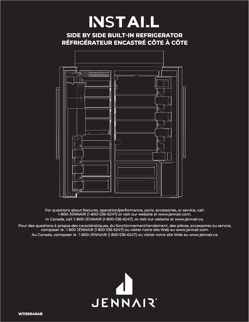 Page n°1 - Guide d'installation JennAir JBSSS48E22L