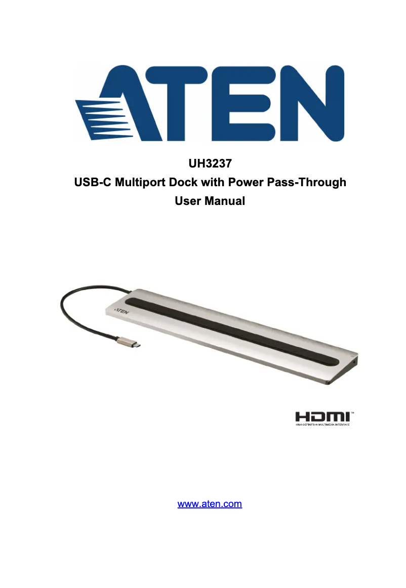 Page 1 de la notice Manuel utilisateur ATen UH3237