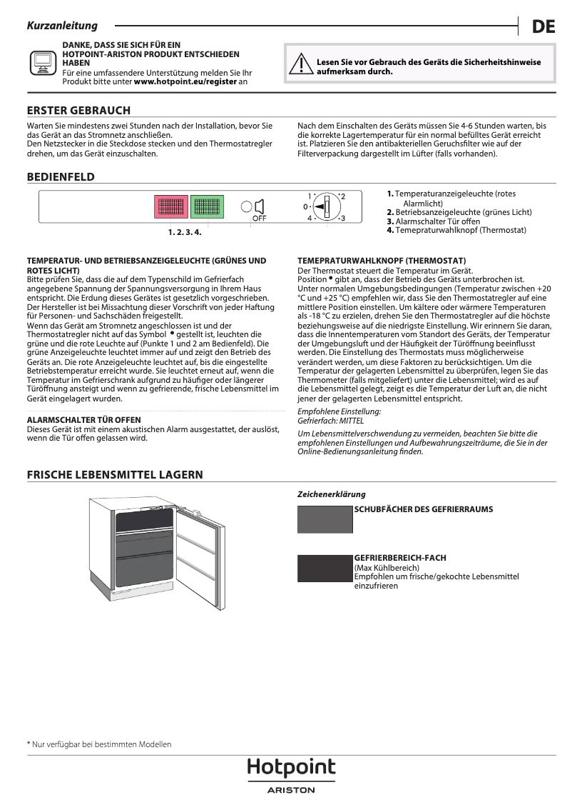Page 1 de la notice Manuel utilisateur Hotpoint HABUFZ011