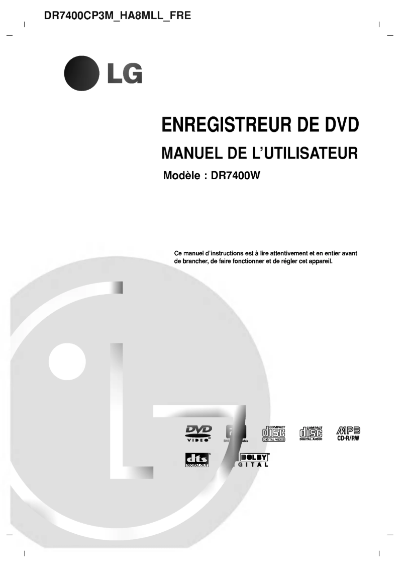 Image de la première page du manuel de l'appareil DR7400CP3M