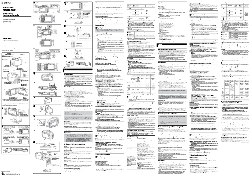 Page 1 de la notice Manuel utilisateur Sony MPK-THG