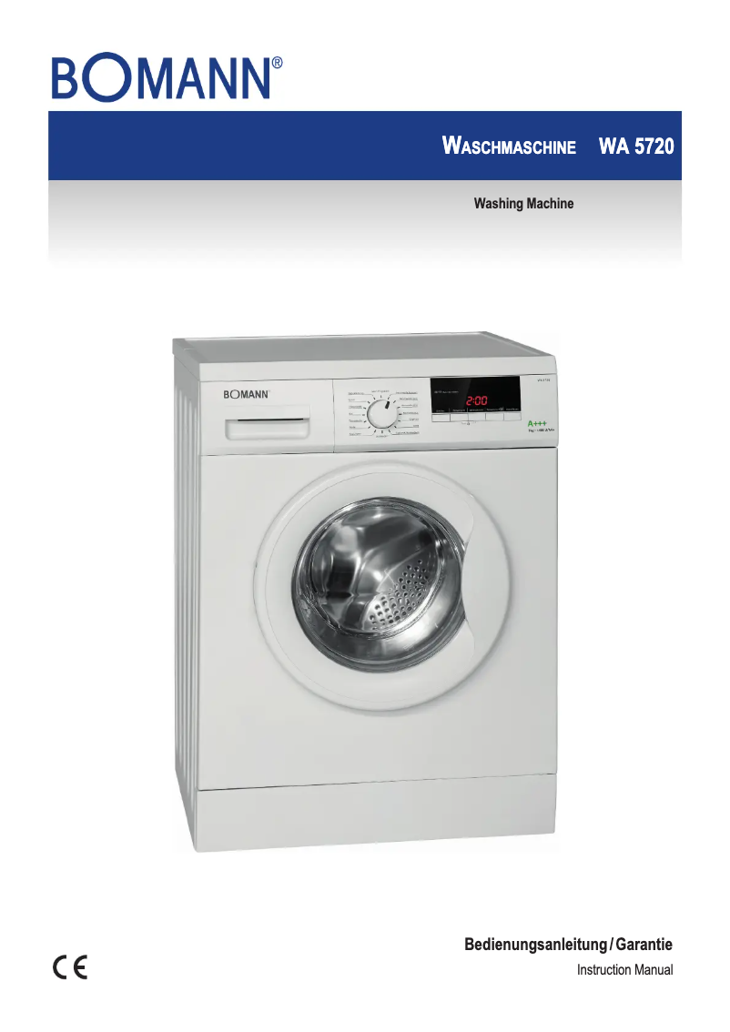Page 1 de la notice Manuel utilisateur Bomann WA 5720