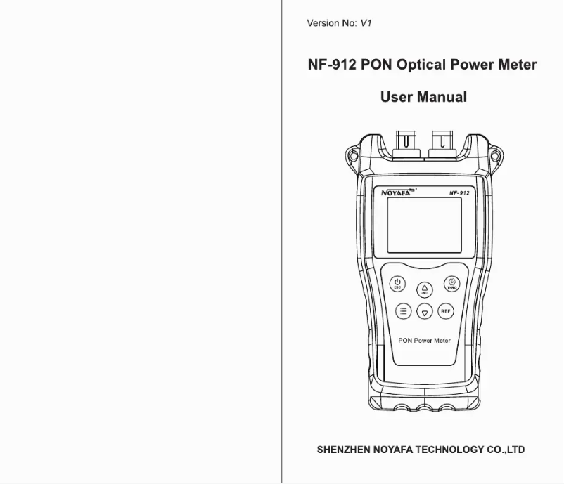 First page image of the manual for NF-912
