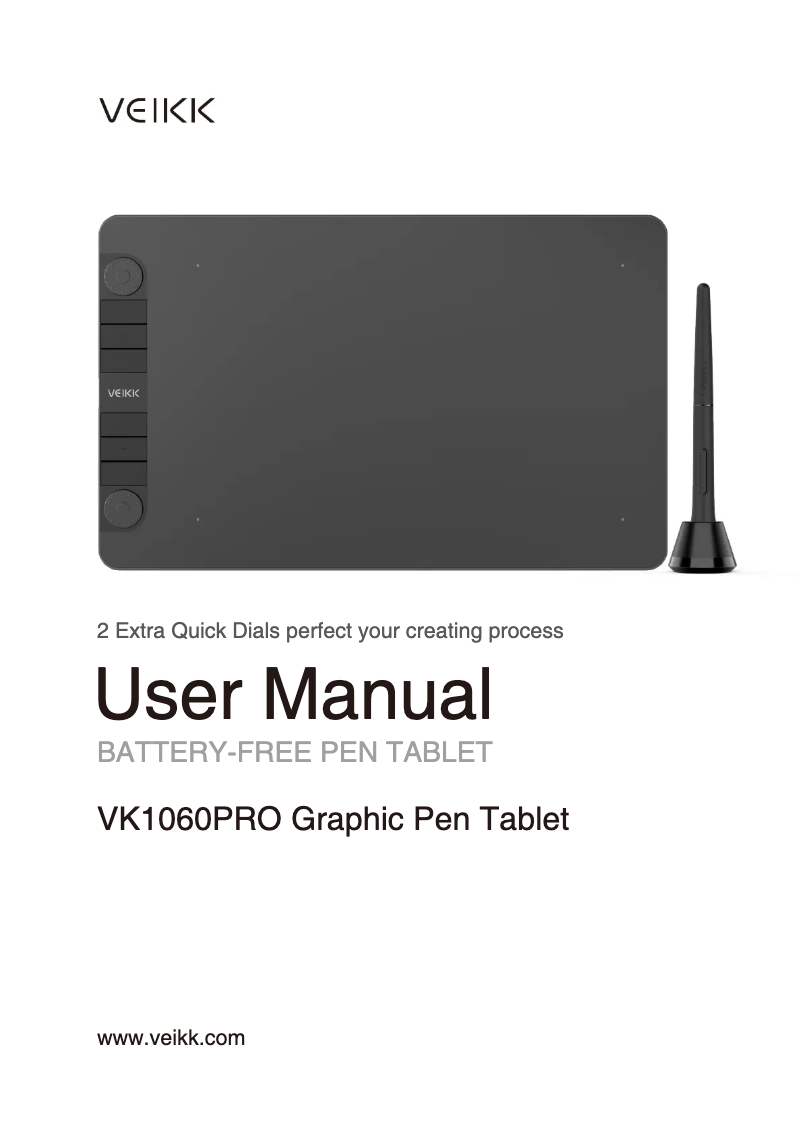 Page n°1 - Manuel utilisateur veikk VK1060PRO