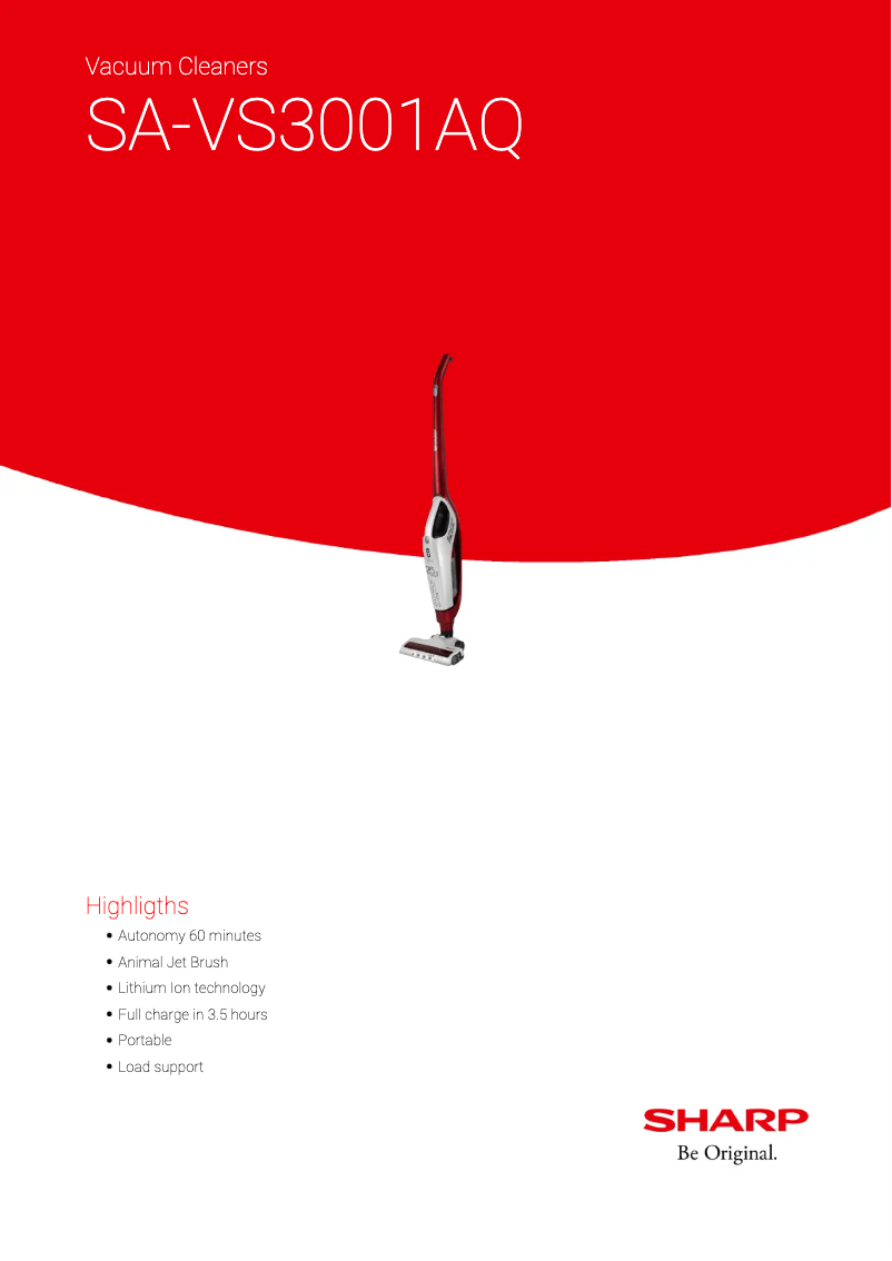 Page 1 de la notice Manuel utilisateur Sharp SA-VS3001AQ