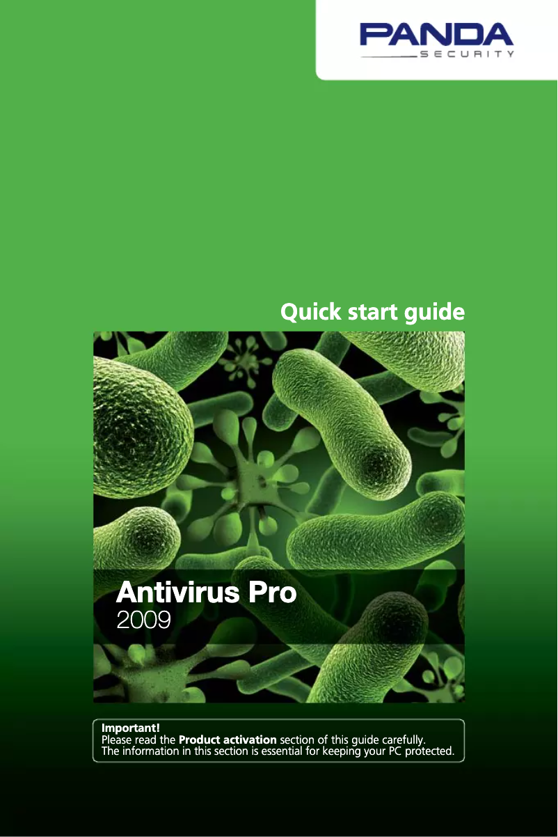 Page n°1 - Manuel utilisateur Panda Antivirus Pro 2009