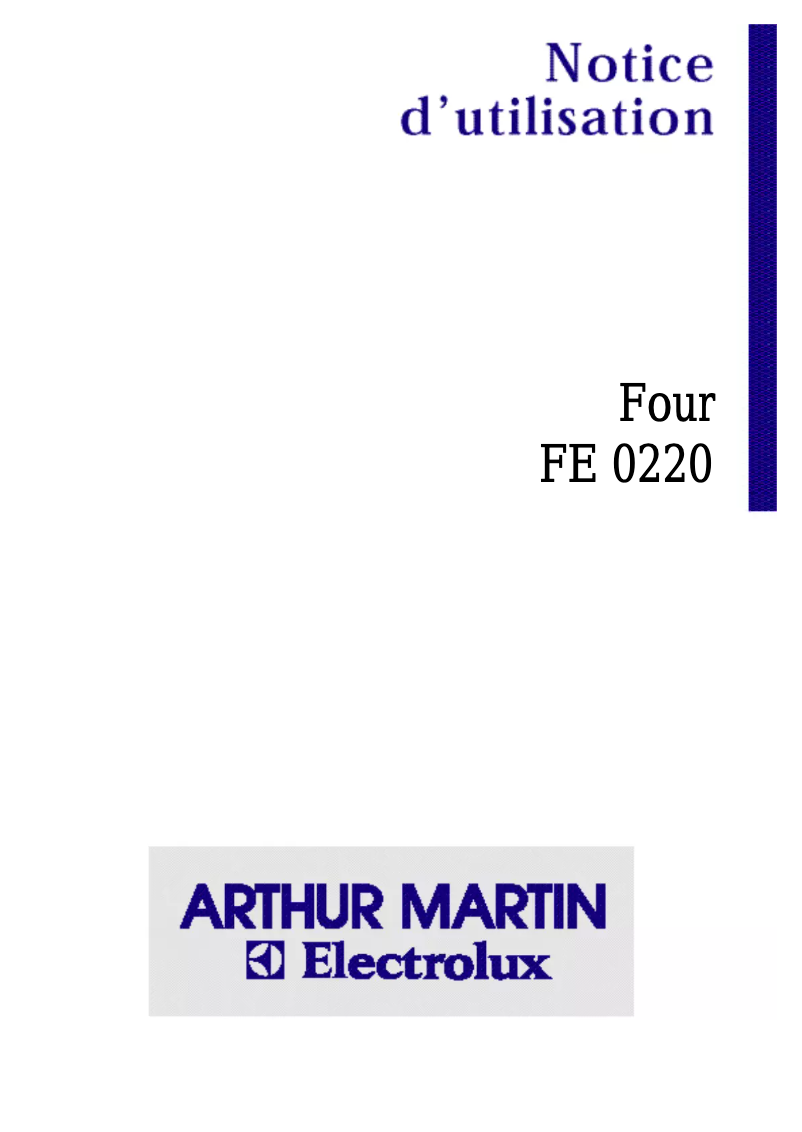 Página 1 del manual Manual de usuario Arthur Martin-Electrolux FE 0220 W1