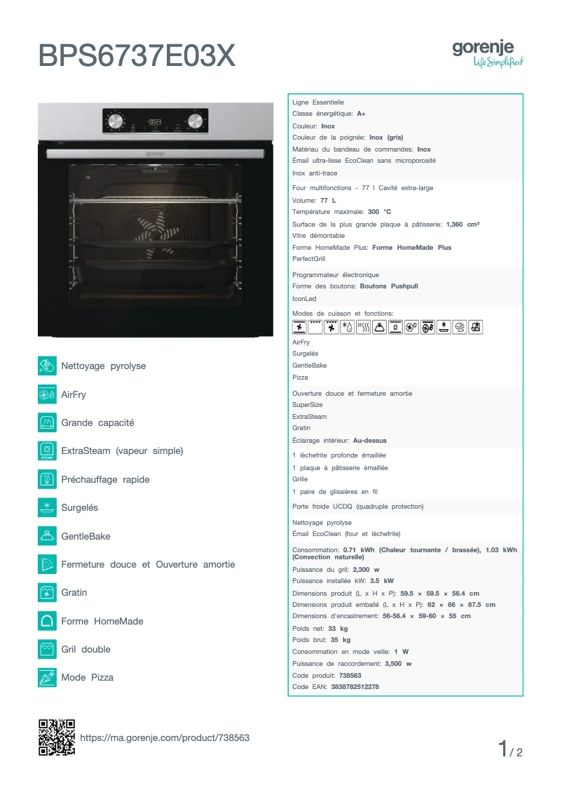 Image de la première page du manuel de l'appareil BPS6737E03X