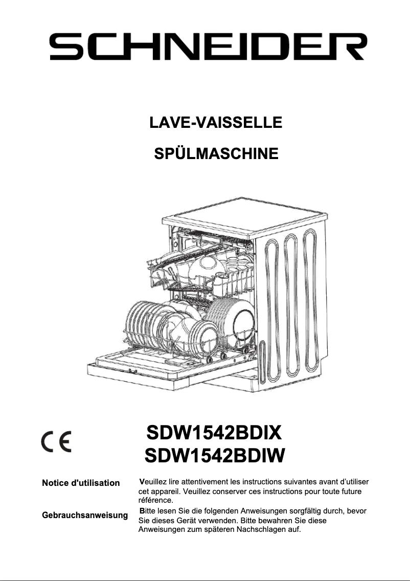 Image de la première page du manuel de l'appareil SDW1542BDIW