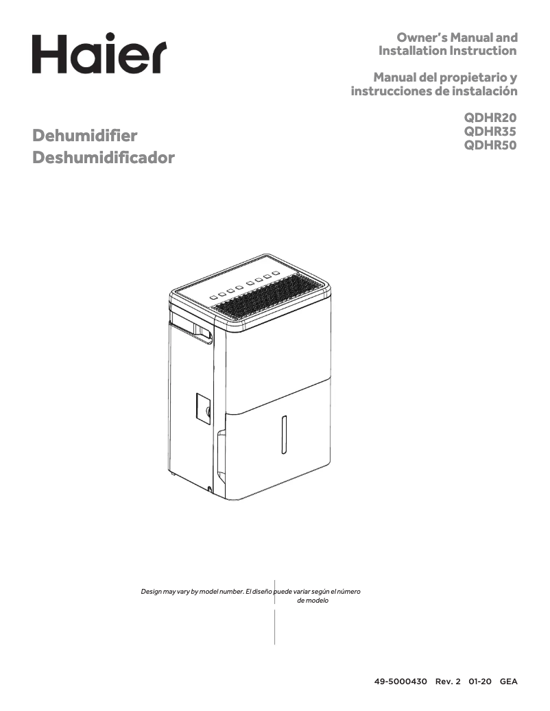 Page 1 de la notice Manuel utilisateur Haier QDHR50LZ