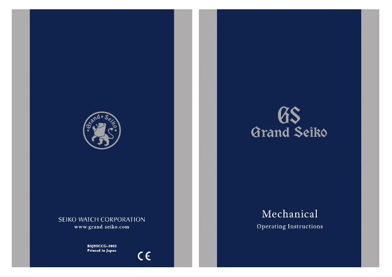 Page n°1 - Manuel utilisateur Seiko 9S85