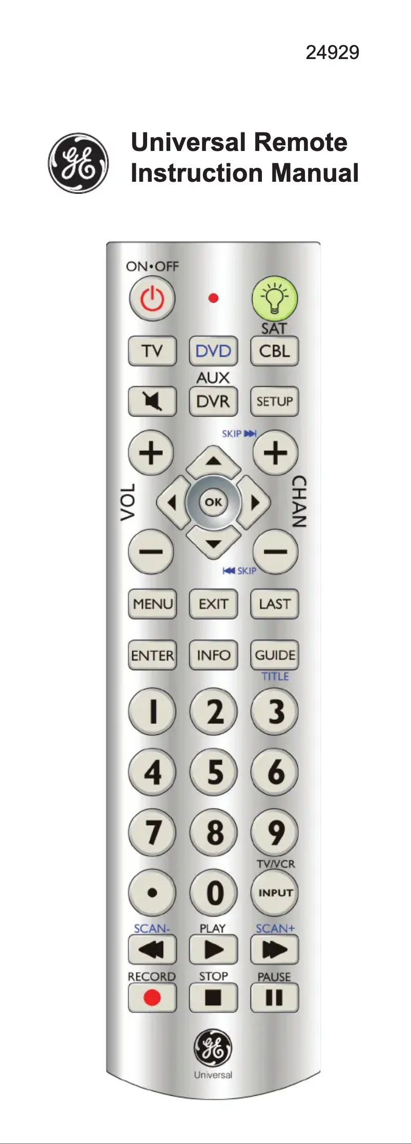 Página 1 del manual Manual de usuario GE 24929